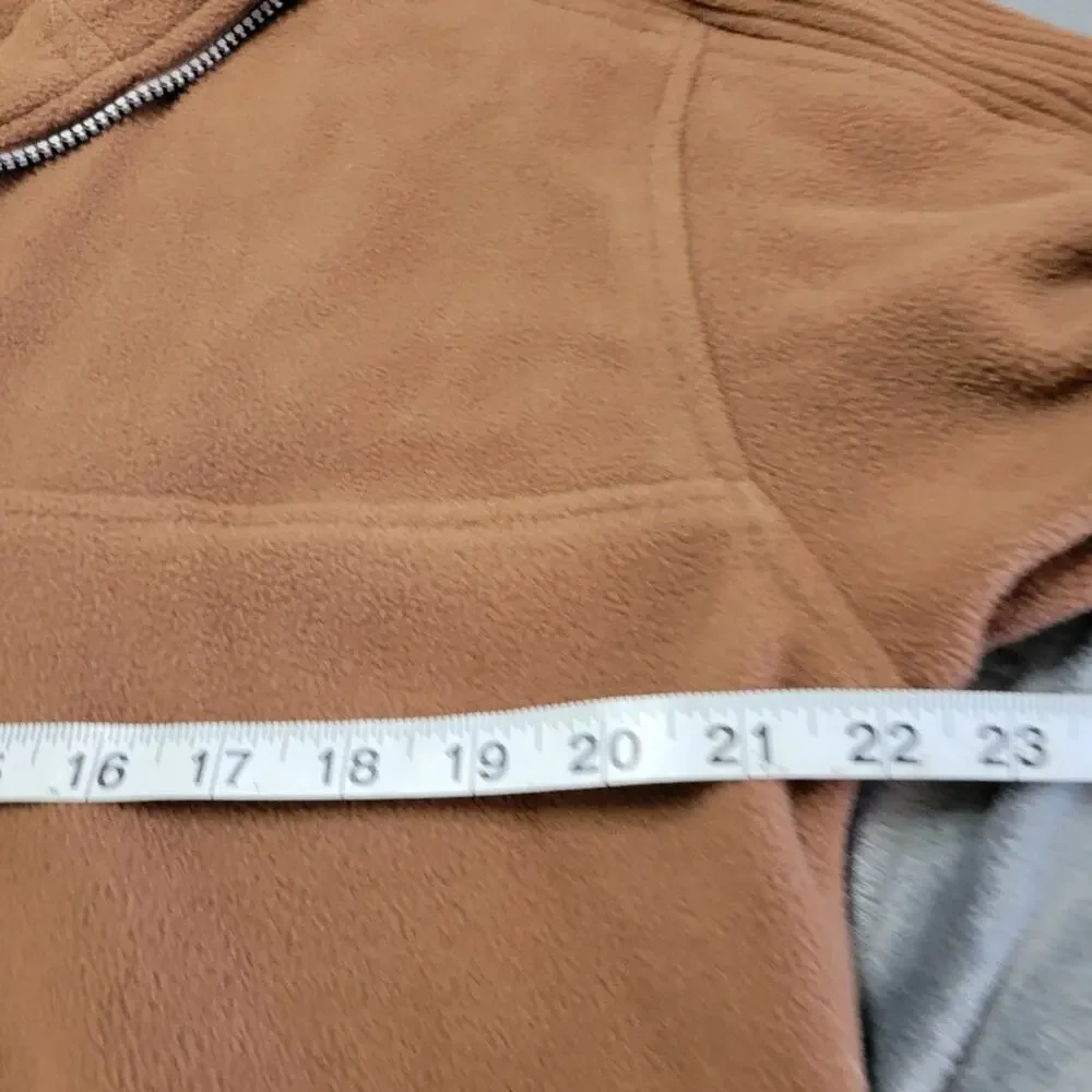 Falls Creek Quarter Zip Sweater Men Medium Brown Collared Polyester Sherpa Style